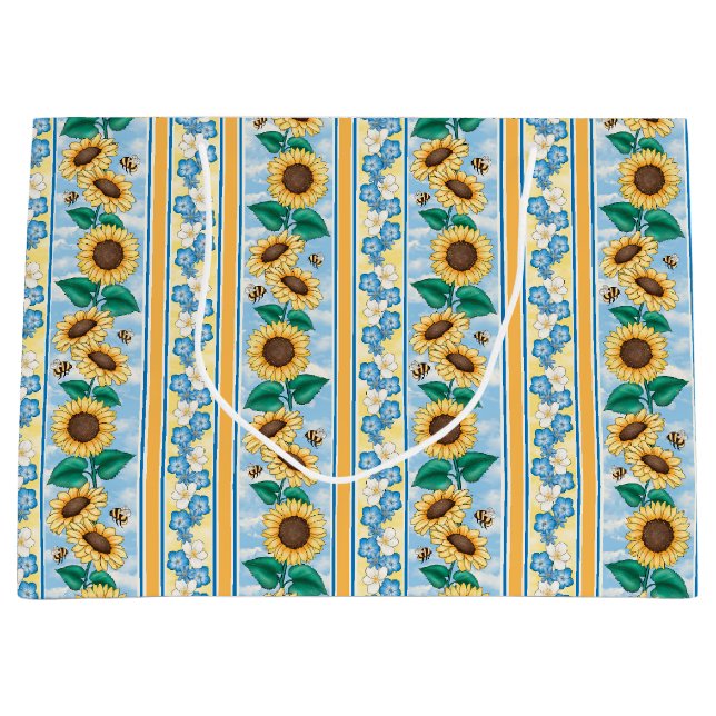 Sac cadeau Bees Sunflowers (Devant)