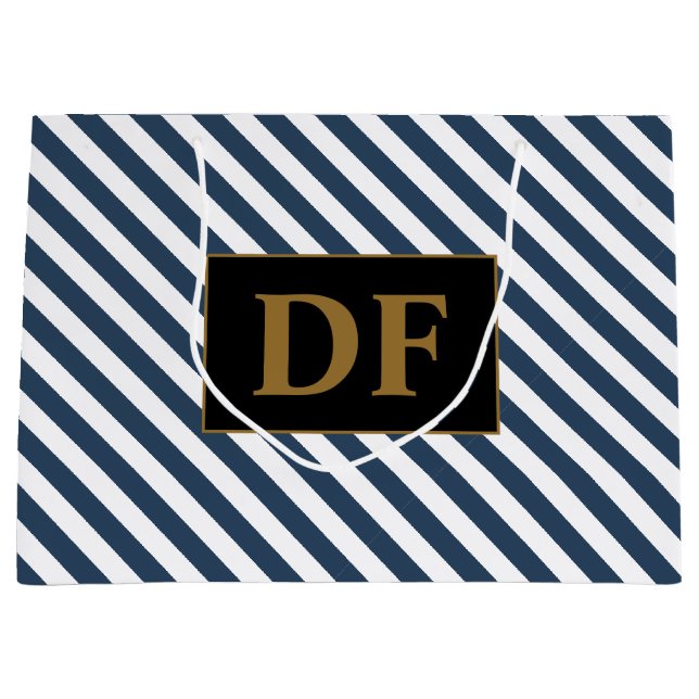 Sac cadeau Bleu/Blanc Grand (Devant)