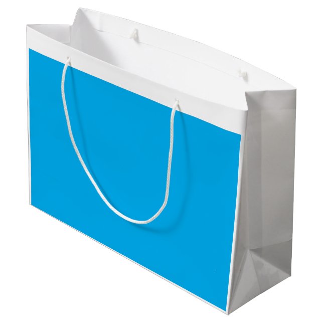 Sac cadeau bleu brillant | Poignée en corde de lux (Dos Angle)