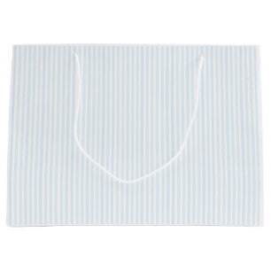 Sac cadeau bleu brillant rayé Pastel