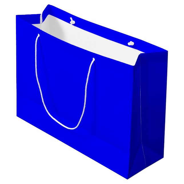 Sac cadeau bleu grand (Devant Angle)
