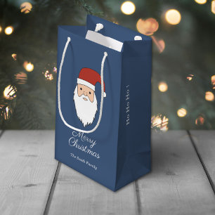 Sac cadeau bleu nuit & Père Noël