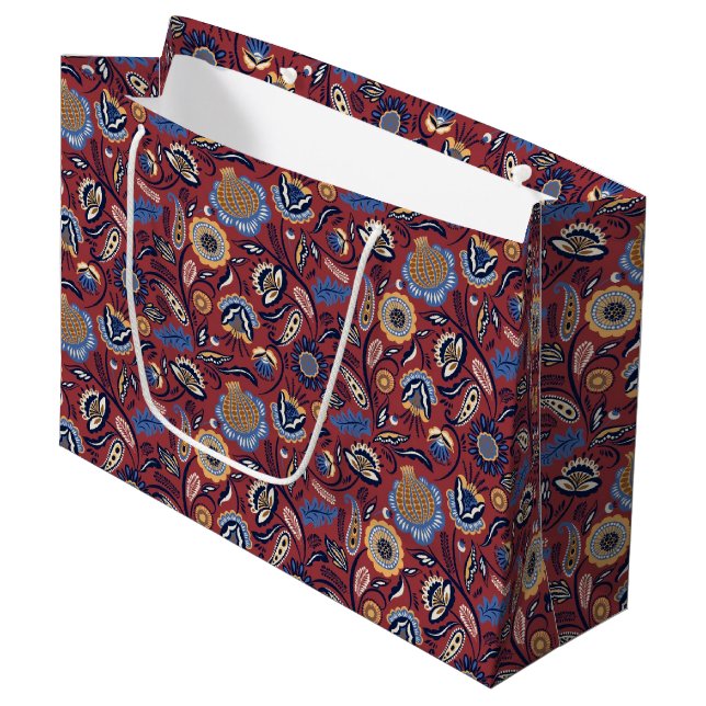 Sac cadeau - Boho Bold Floral Rouge (Devant Angle)