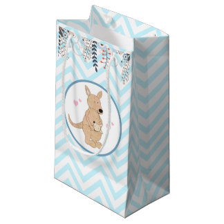 Sac cadeau Boho Kangaroo Blue Chevron Floral