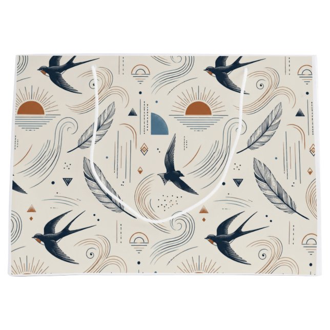 Sac cadeau Boho Swallow & Sun (Devant)