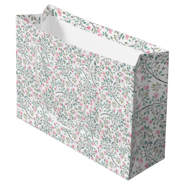 Sac cadeau Bougainvillea Aquarelle (Devant Angle)