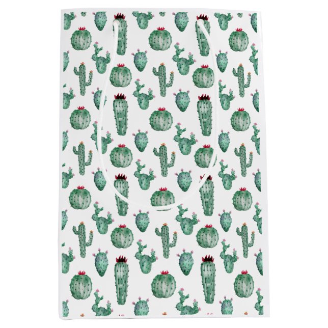 Sac cadeau Cactus Design, Aquarelle Design (Devant)