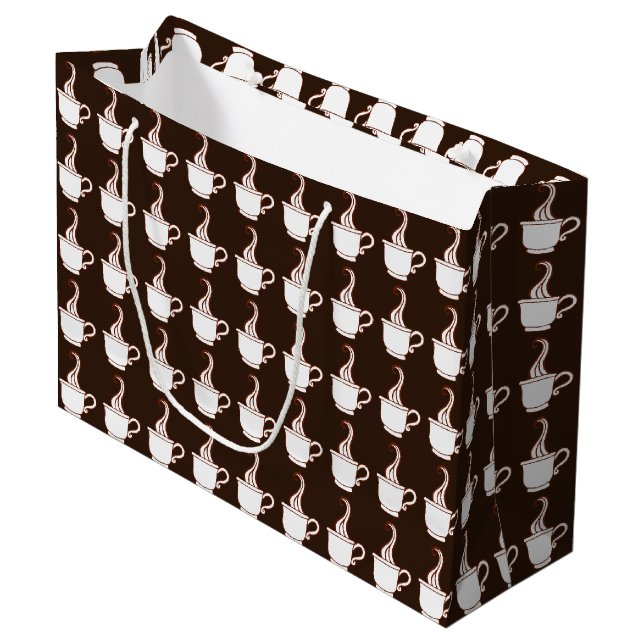 Sac cadeau café foncé (Devant Angle)