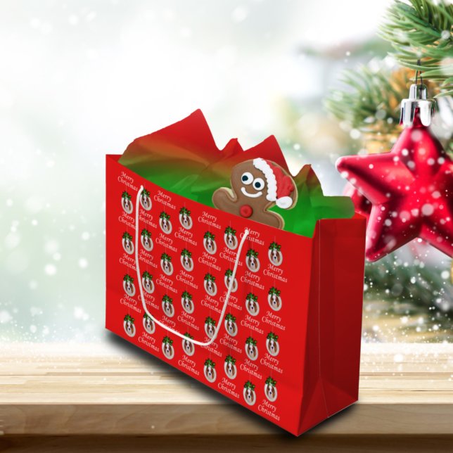 Sac Cadeau Cavalier King Charles Joyeux Noël (Créateur téléchargé)
