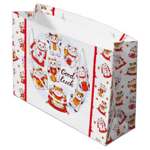 Sac Cadeau Chat Maneki Neko Bonne Chance