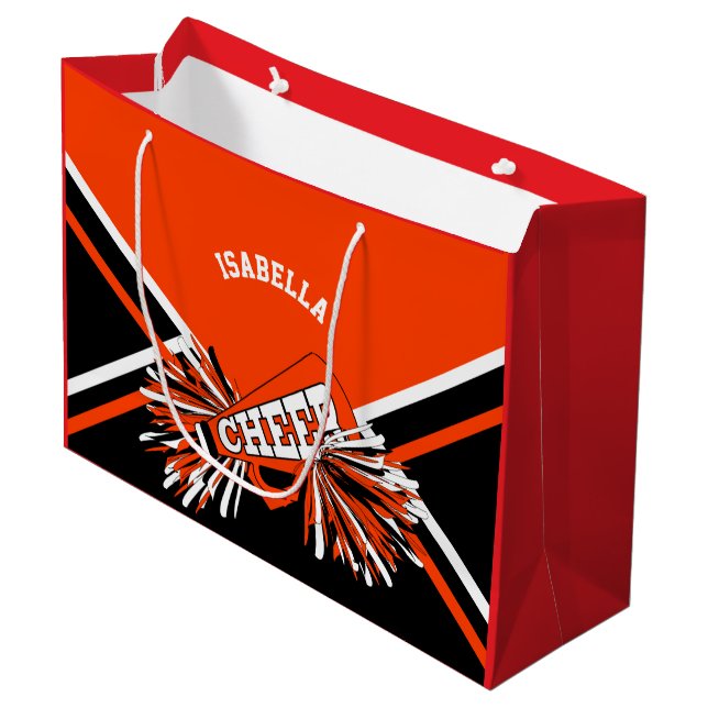 Sac Cadeau Chevaliers - Rouge, Blanc et Noir - Grand (Devant Angle)