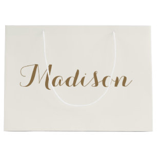 Sac Cadeau Chic crème ivoire minimaliste monogramme grand ca