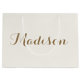 Sac Cadeau Chic crème ivoire minimaliste monogramme grand cad