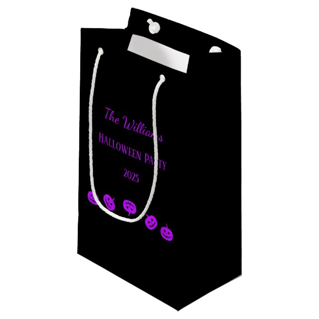 Sac cadeau Citrouille violet de fête d'Halloween (Devant Angle)