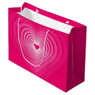 Sac cadeau cœur rose
