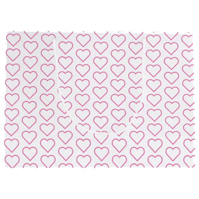 Sac cadeau coeurs d'amour rose (Dos)