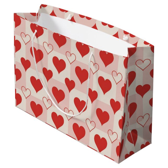 Sac Cadeau Cœurs Pleins et Contours (Dos Angle)