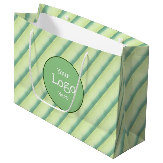 Sac cadeau commercial de couleur verte - Petit, br (Devant Angle)