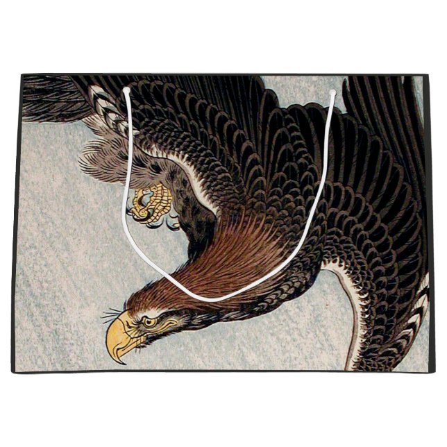 SAC CADEAU COQ JAPONAIS ET COQUELICOTS (Devant)