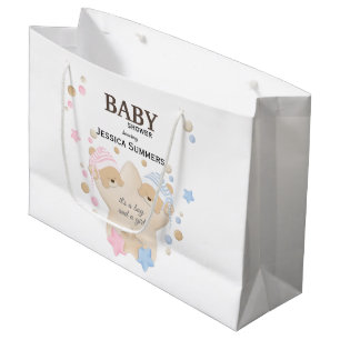 Sac Cadeau Couchage mignon Ours Teddy Twins Baby shower Grand