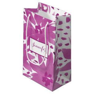 Sac cadeau couleur rose pour design floral personn