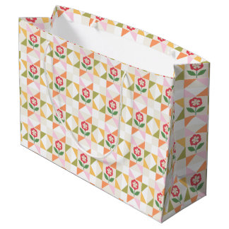 Sac cadeau courtepoint en patchwork floral joli