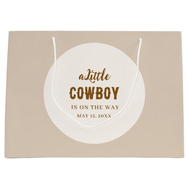 Sac Cadeau Cowboy de l'Ouest - Blanc Sable Uni pou (Devant)