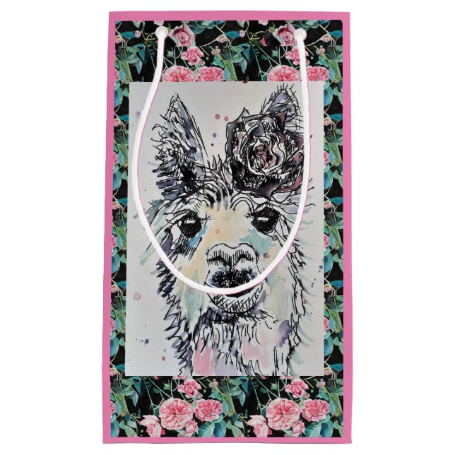 Sac Cadeau Cute Alpacca Llama Aquarelle Art (Devant)