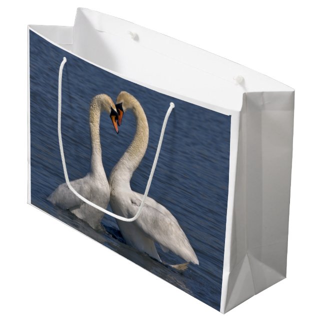 Sac Cadeau Cygnes en Amour (Devant Angle)
