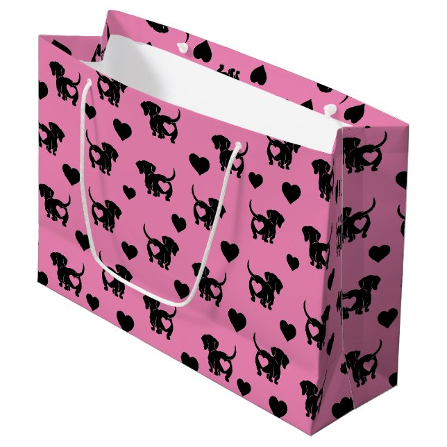Sac cadeau Dachshund Love (Devant Angle)