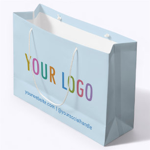 Sac Cadeau d'Affaires Logo de l'Entreprise Bleu Cl