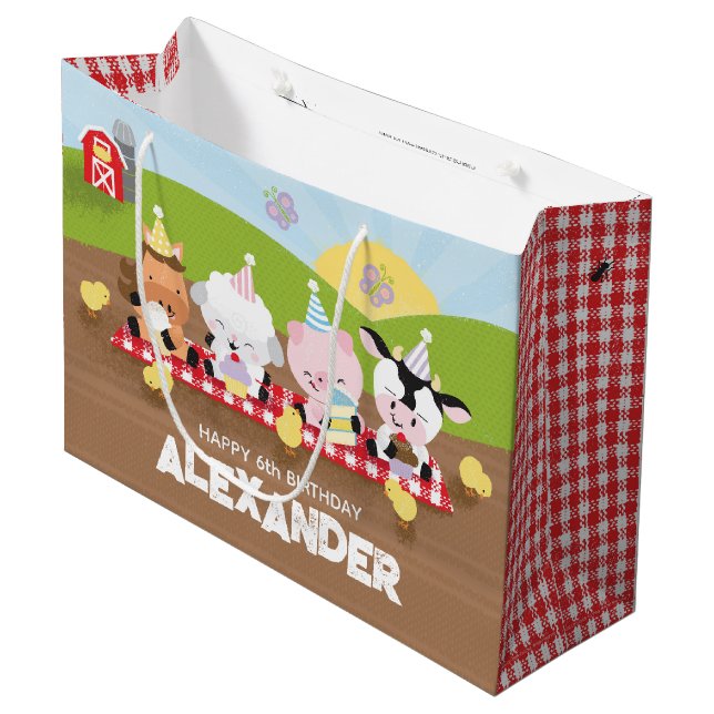 Sac cadeau d'amis de ferme avec Color-It-Yourself  (Devant Angle)