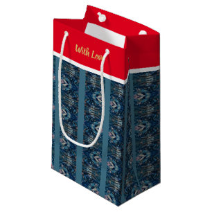 Sac cadeau d'amour Bleu en bande par la poète Adie