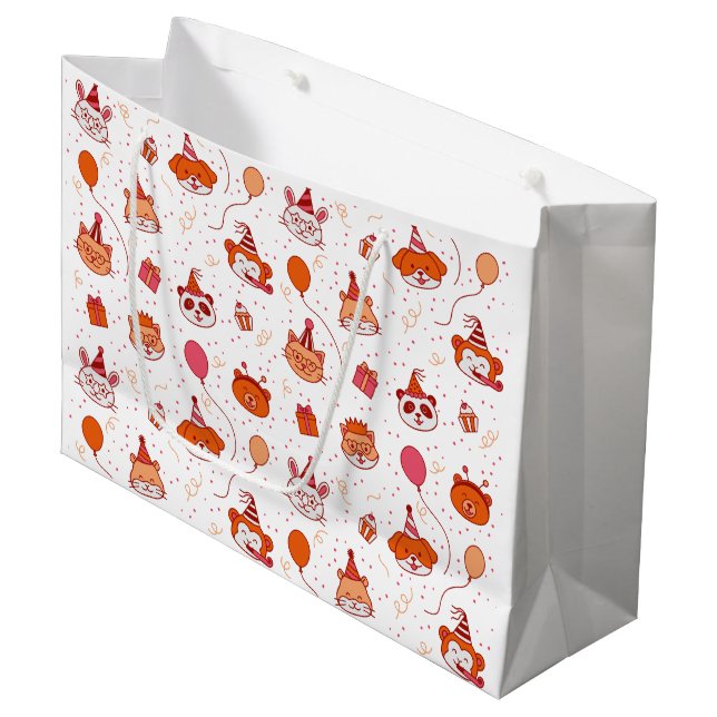 Sac cadeau d'animaux de fête mignons et heureux (Devant Angle)