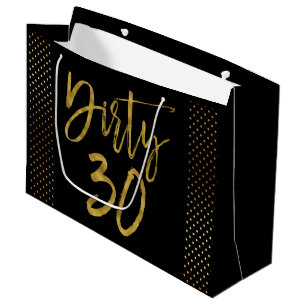 Sac cadeau d'anniversaire de 30 Gold Foil