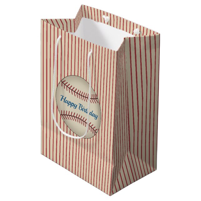 Sac cadeau d'anniversaire de baseball vintage (Devant Angle)