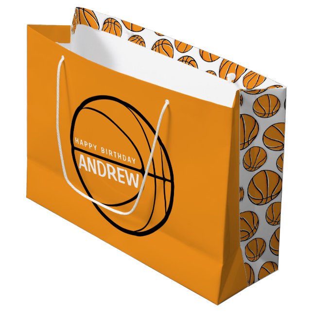 Sac cadeau d'anniversaire de basket-ball (Devant Angle)