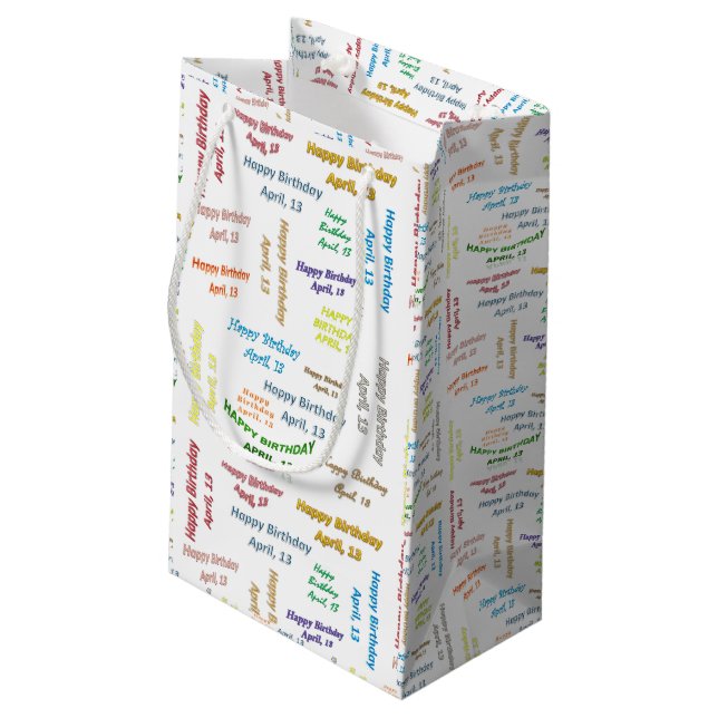 Sac cadeau d'anniversaire du 13 avril (Dos Angle)