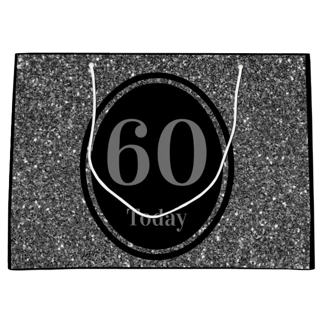 Sac cadeau d'anniversaire élégant par année 60e (Devant)