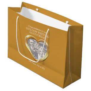 Sac cadeau d'anniversaire mariage d'or