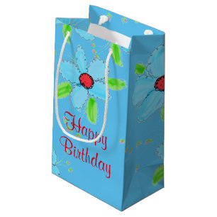 Sac cadeau d'anniversaire petit bleu