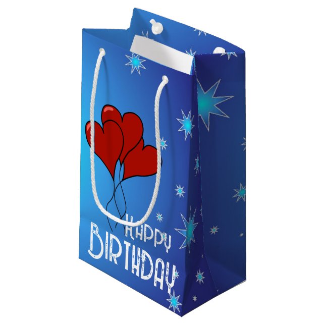 Sac cadeau d'anniversaire - Petit, brillant (Devant Angle)