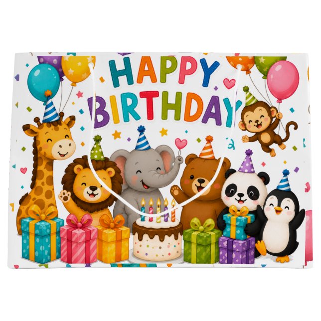 Sac cadeau d'anniversaire pour les animaux (Devant)