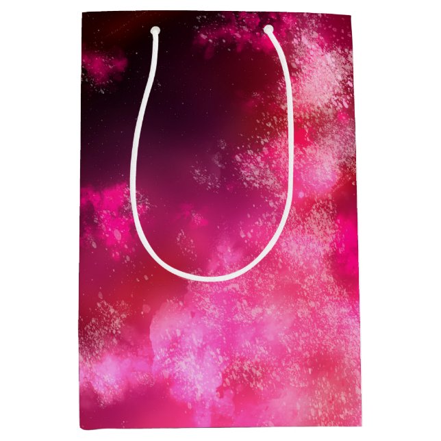 Sac cadeau d'anniversaire Starry Night Sky Pink (Devant)