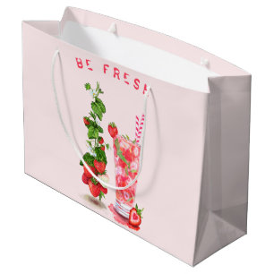 Sac Cadeau de Boisson Fraise Fraîche - Texte Perso
