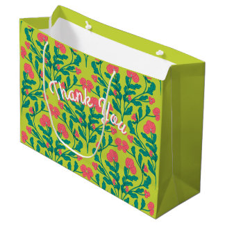 Sac Cadeau de Branche de Fleur Vert Citron
