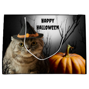 Sac cadeau de chat sorcière Halloween