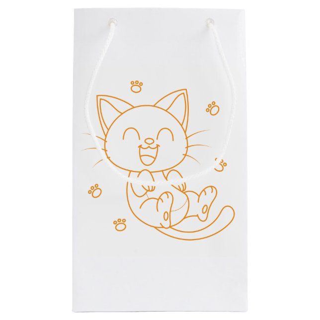 Sac cadeau de chat tiré à la main (Dos)