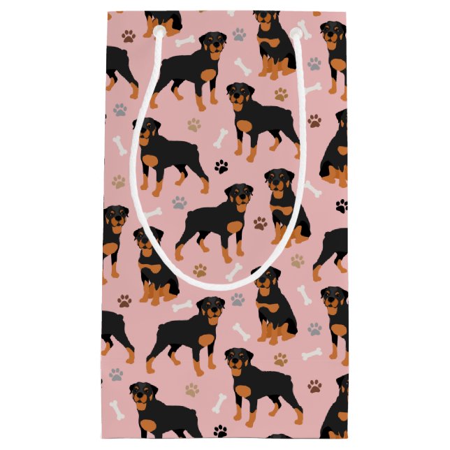 Sac cadeau de chiens et de pattes Rottweiler (Devant)