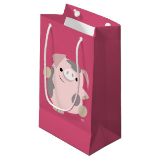 Sac cadeau de cochon dansant de dessin animé migno
